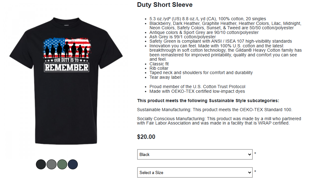 Our Duty is to Remember - Veterans t-shirt